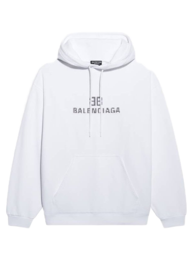 Huppari Balenciaga BB Pixel Medium Fit Hoodie Valkoinen | 600583TKVI89040