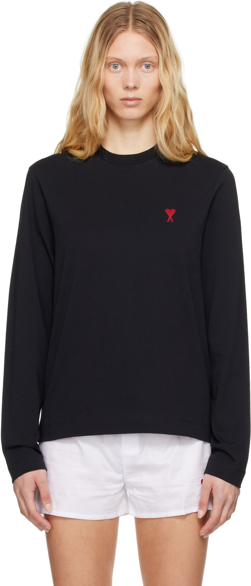 T-paita AMI AMI de Coeur Long Sleeve T-Shirt Musta | BFUTS235.724