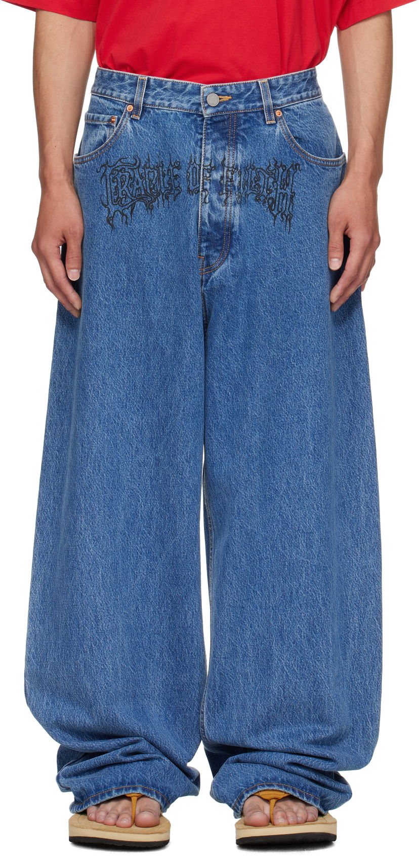 Jeans VETEMENTS Vetements Cradle of Filth Baggy Jeans Sininen | UH76DP150LB2