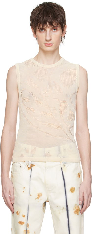 Tankkitoppi Feng Chen Wang Feng Chen Wang Open Knit Tank Top Beige | FUS17KT01W, 0