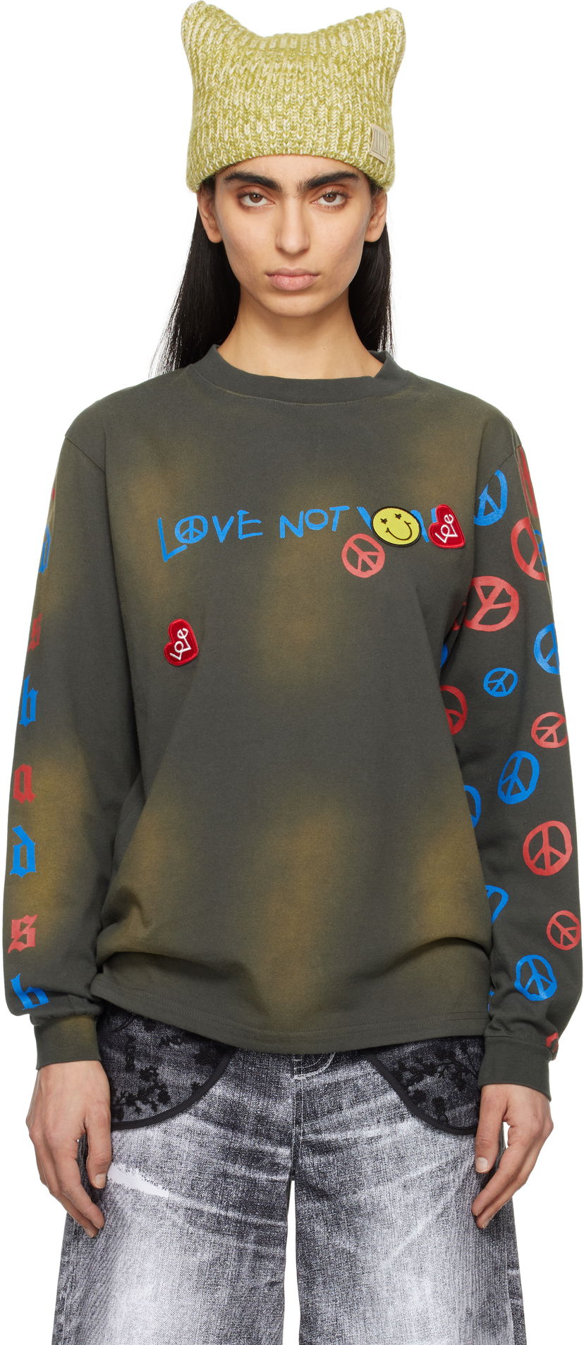 T-paita Andersson Bell Andersson Bell 'Love Not War' Long Sleeve T-shirt Vihreä | atb1254u