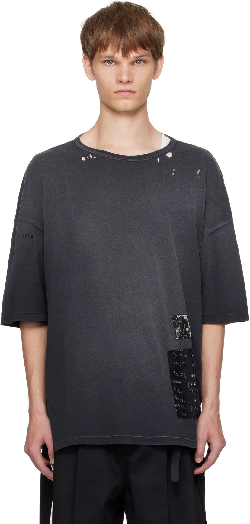 T-paita Ann Demeulemeester Ann Demeulemeester Dieter High-Comfort T-Shirt Musta | B0013222-FA637-098