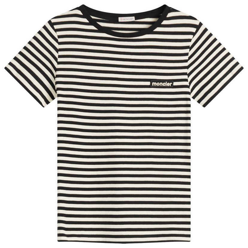 T-paita Moncler Moncler Striped Short Sleeve T-Shirt Musta | 8C000-49-89AZC-F09
