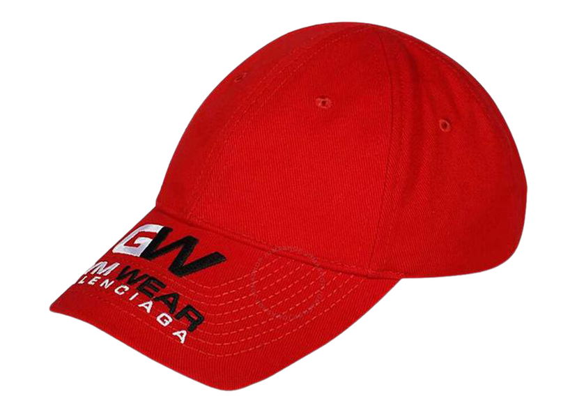 Korkki Balenciaga Gym Wear Velcro Strap Cap Red/White/Black Punainen | 6273903 410B2 6400