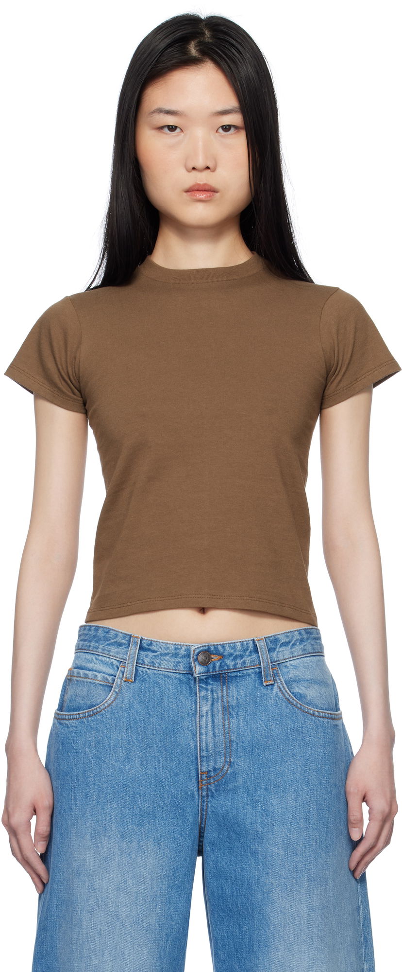 Crop top The Row The Row Tommy T-Shirt Ruskea | 7727-K603