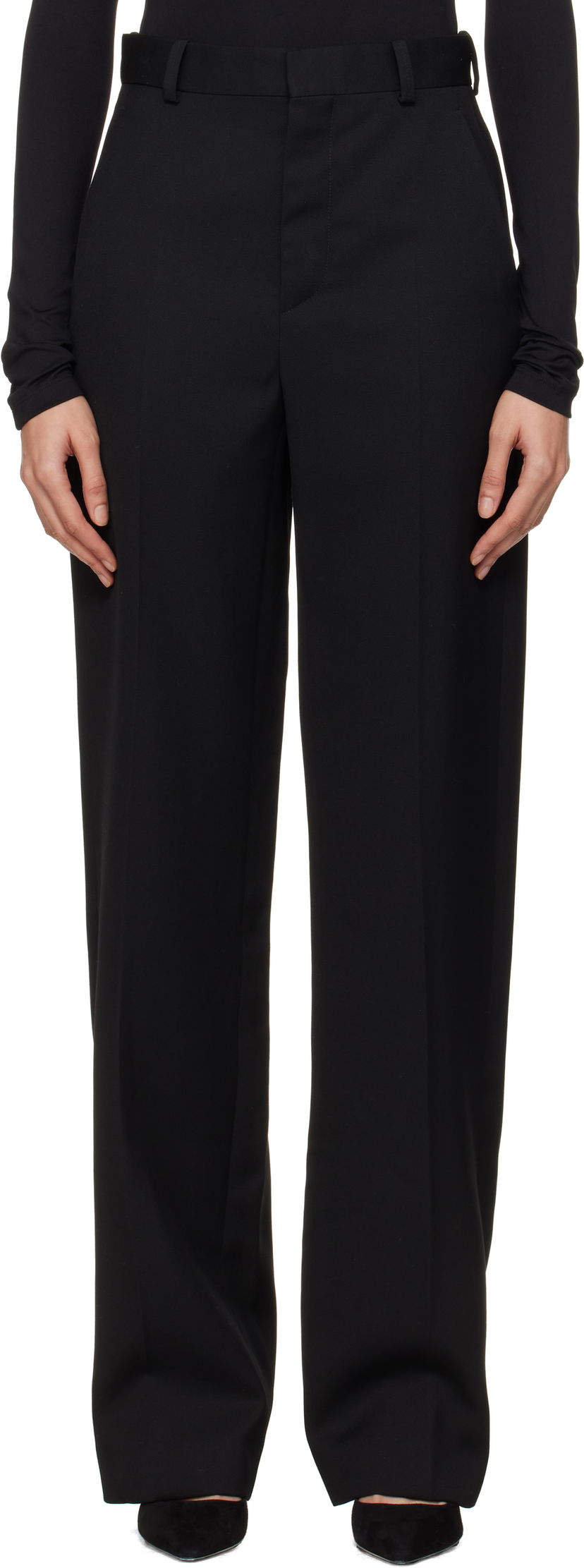 Housut WARDROBE.NYC Straight Leg Trousers Musta | W2214F24WO