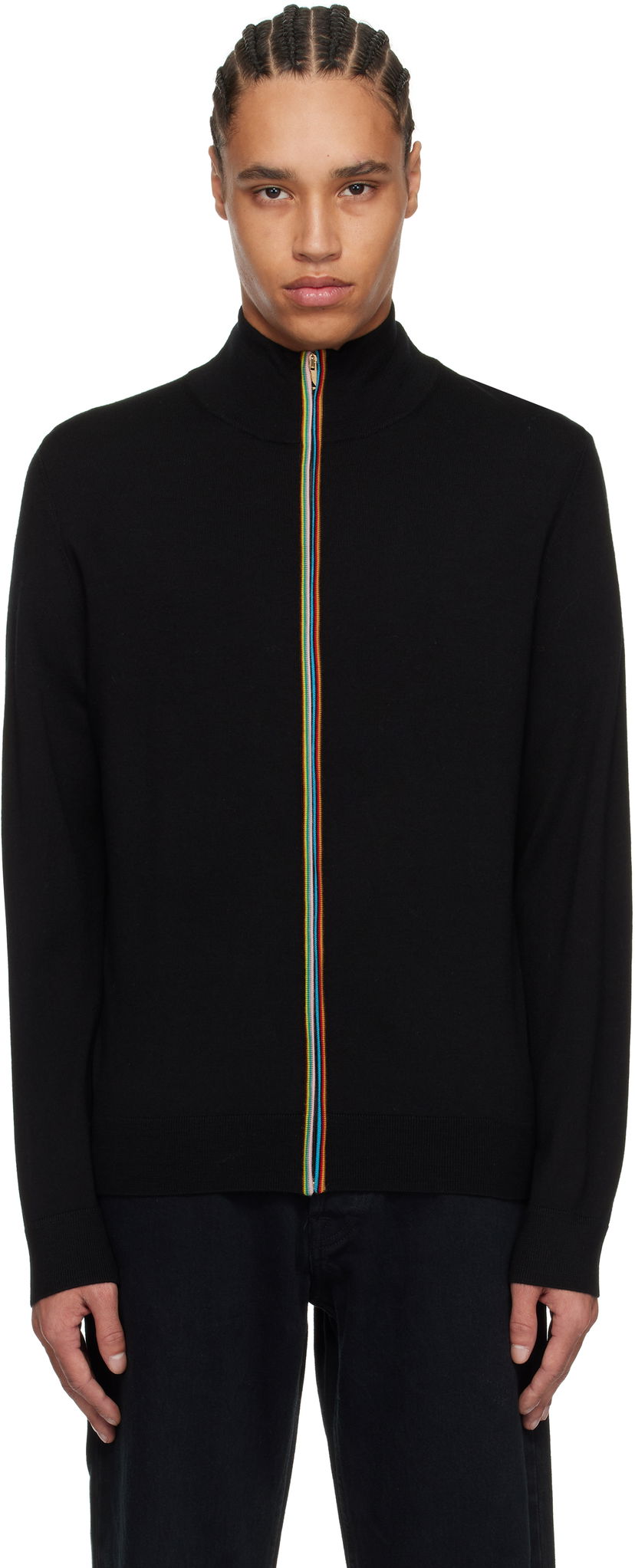Villapaita Paul Smith Paul Smith Signature Striped Zip Cardigan Musta | M1R-248Z-P02094-79