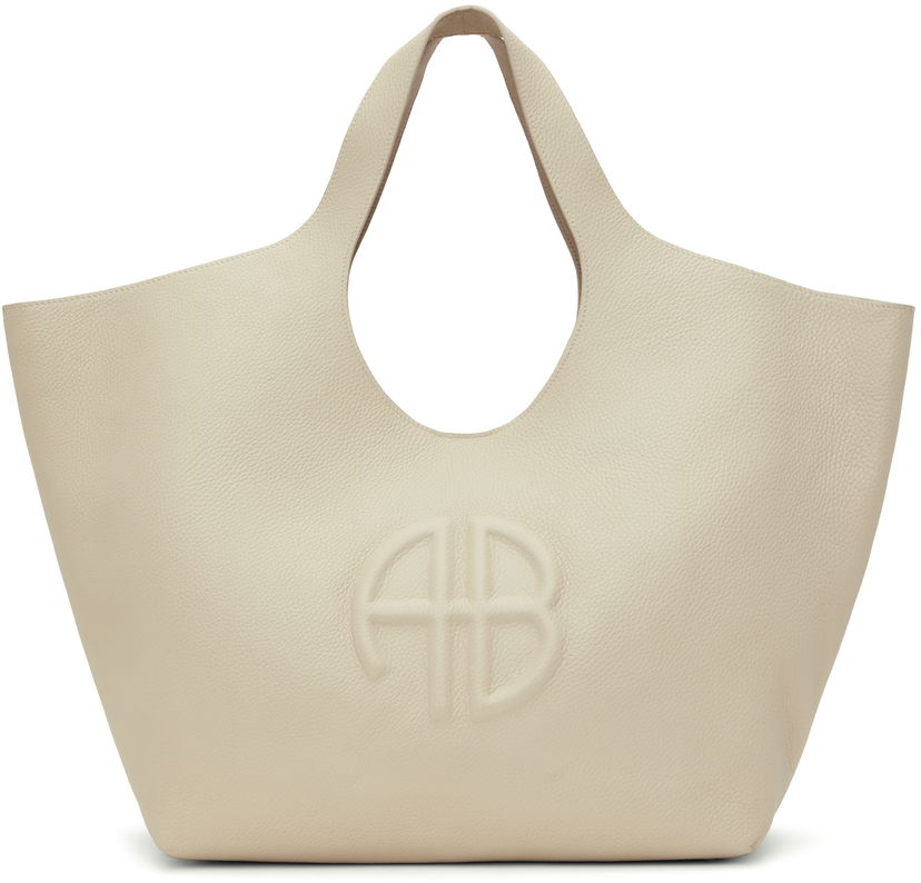 Käsilaukku Anine Bing Lili Embossed Leather Tote Bag Beige | A-13-10244-SDA26
