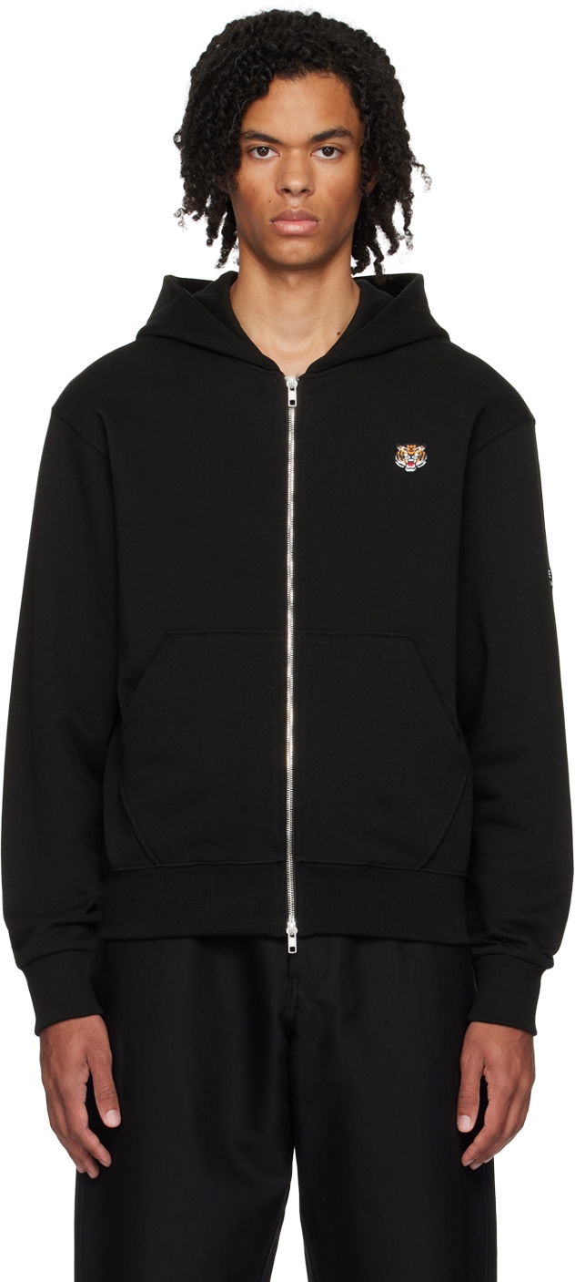 Huppari KENZO Black Paris Lucky Tiger Hoodie Musta | FE55SW1964MF