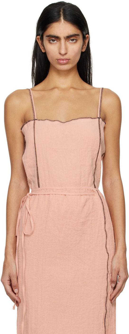 Mekko Baserange Baserange Shok Sleeveless Midi Dress Vaaleanpunainen | TOSKS-LC-SP24