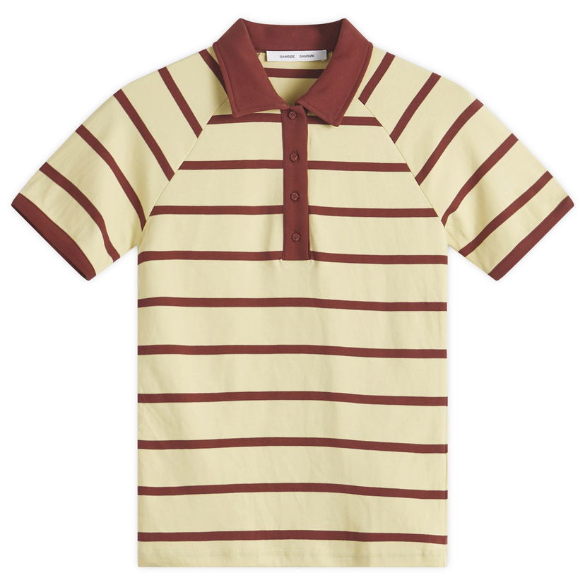 Poolopaita Samsoe Samsoe Samsøe Samsøe Saamy Striped Short Sleeve Polo Shirt Keltainen | F25100117-CLR002067
