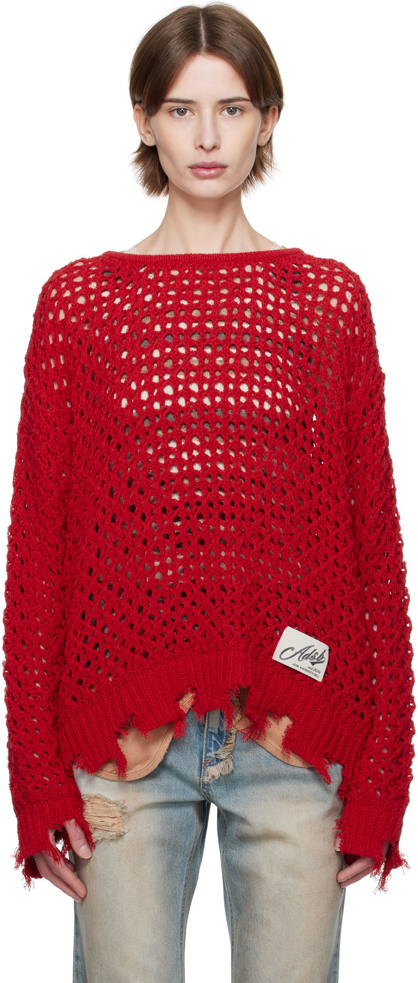 Villapaita Andersson Bell Andersson Bell Damaged Boatneck Sweater Punainen | atb1240u