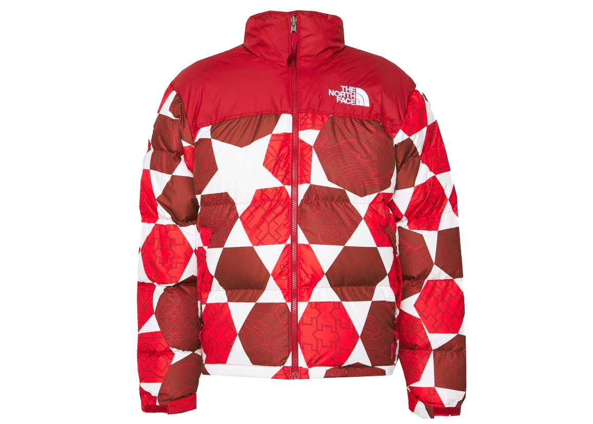 Puffer takki The North Face 1996 Retro Nuptse IC Geo Print Fiery Red Punainen | NF0A5IX43H2, 0