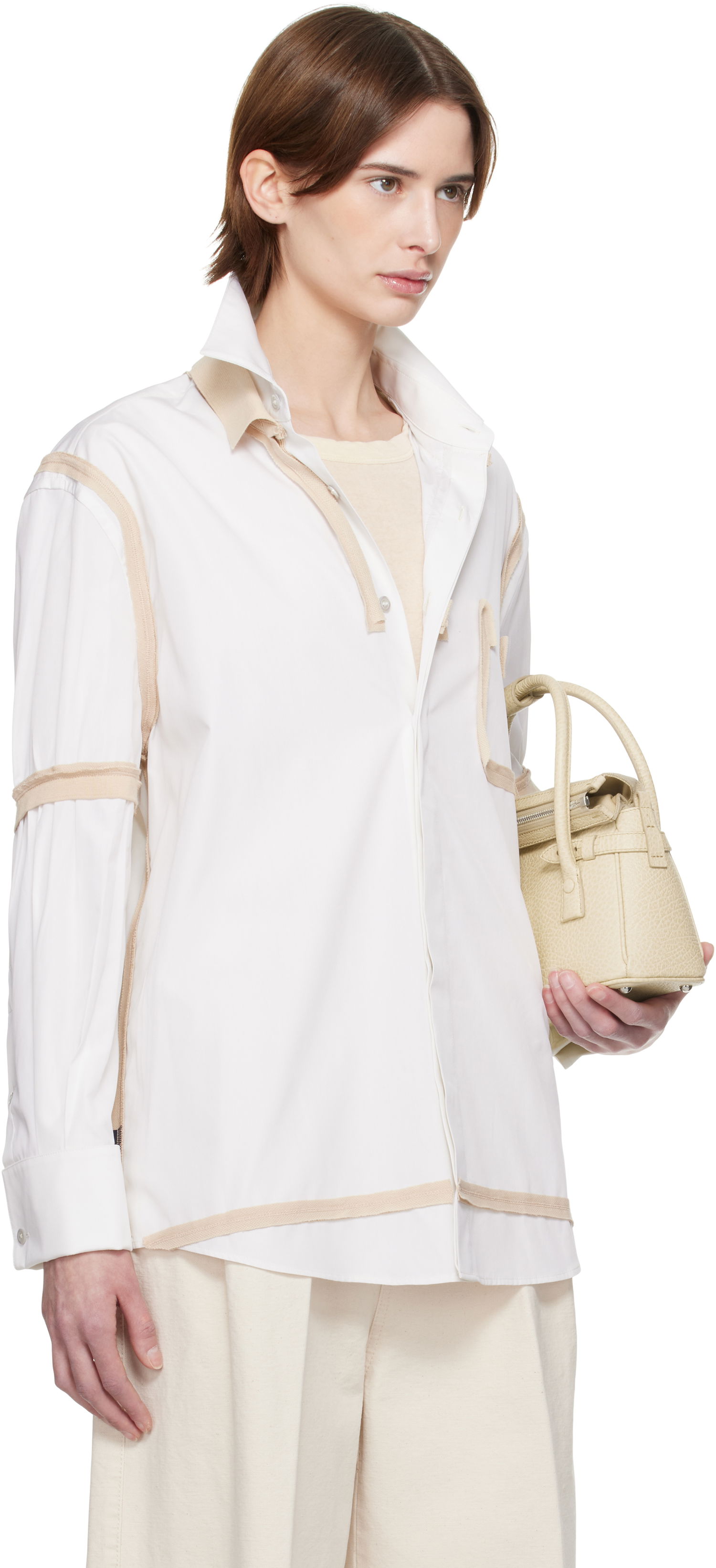 Paita Maison Margiela Maison Margiela Contrast Trim Shirt Valkoinen | S51DT0018 M35391, 1