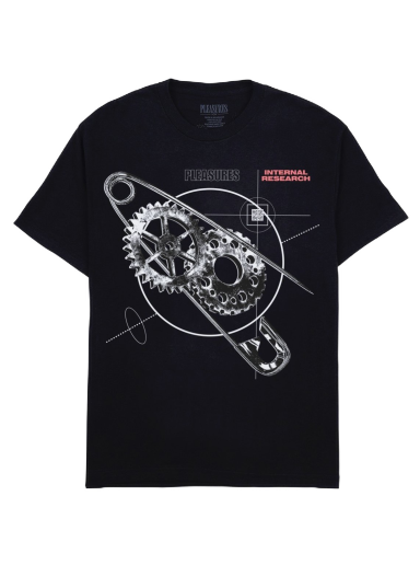 T-paita Pleasures Research T-Shirt Musta | P23F051-BLACK