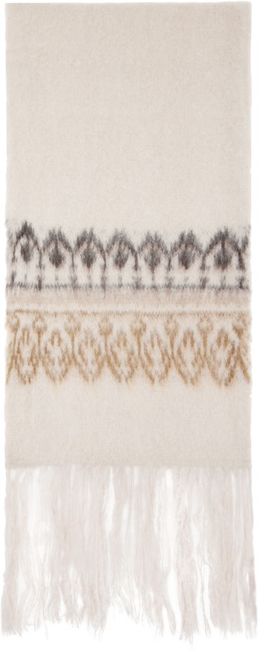 Huivi ISABEL MARANT Fringed Wool Scarf Beige | EC072MFA-B3L02A, 1