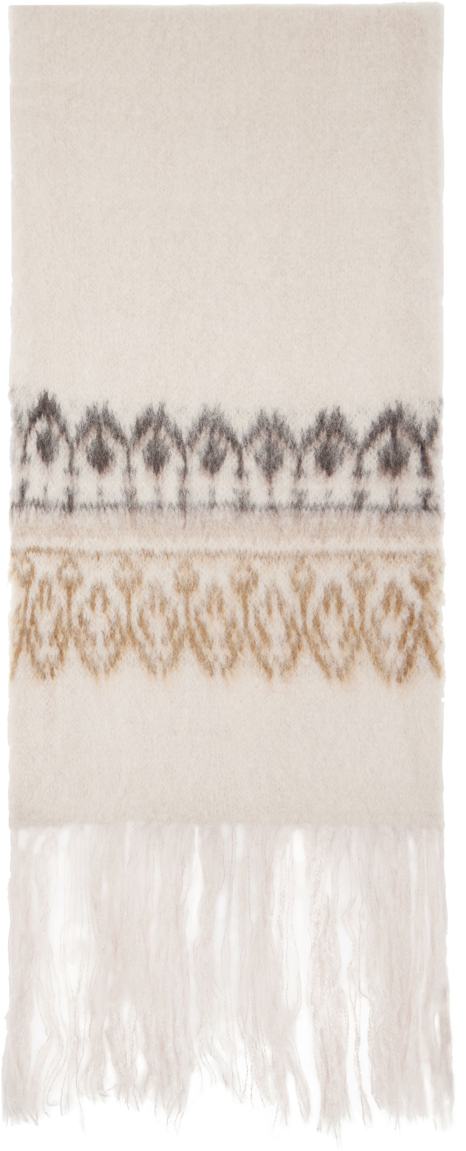 Huivi ISABEL MARANT Fringed Wool Scarf Beige | EC072MFA-B3L02A, 1