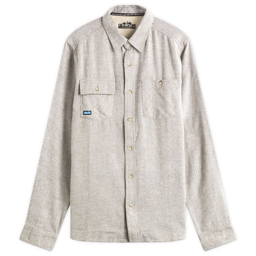 Paita KAVU Langley Herringbone Overshirt, Size Small Beige | 5039-2708