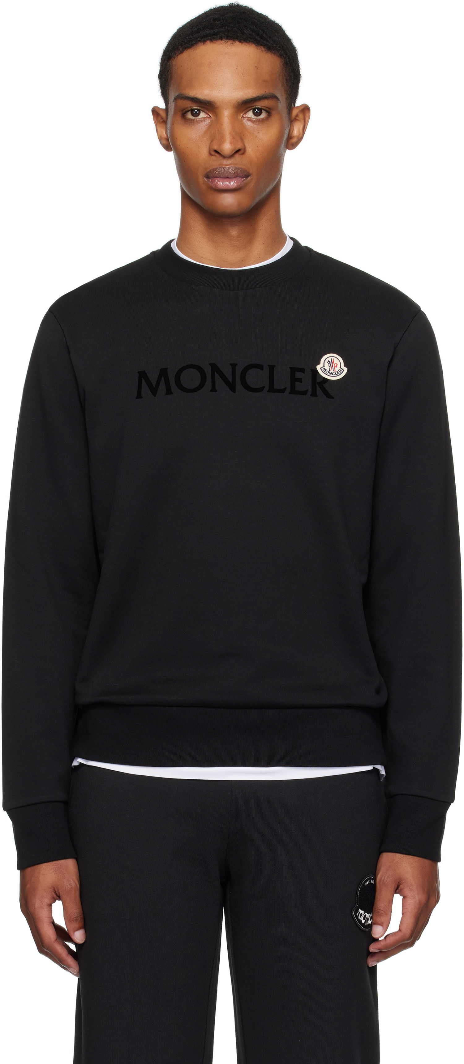 Huppari Moncler Logo Cotton Sweatshirt Musta | K20918G00040809KR, 0