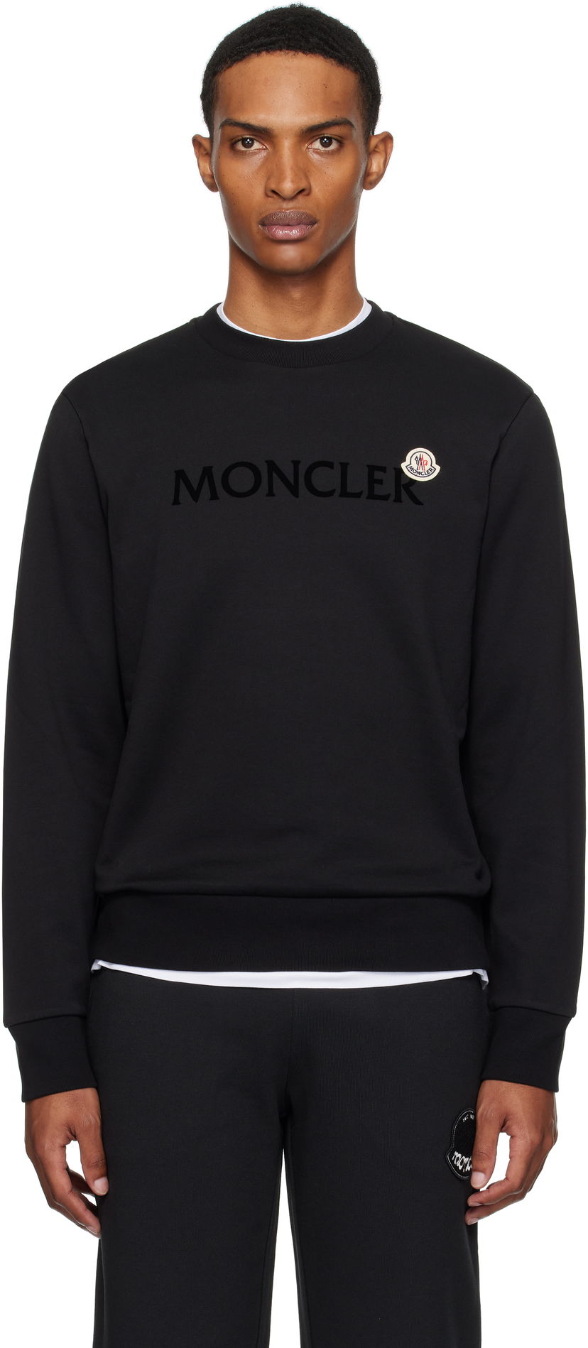 Huppari Moncler Logo Cotton Sweatshirt Musta | K20918G00040809KR