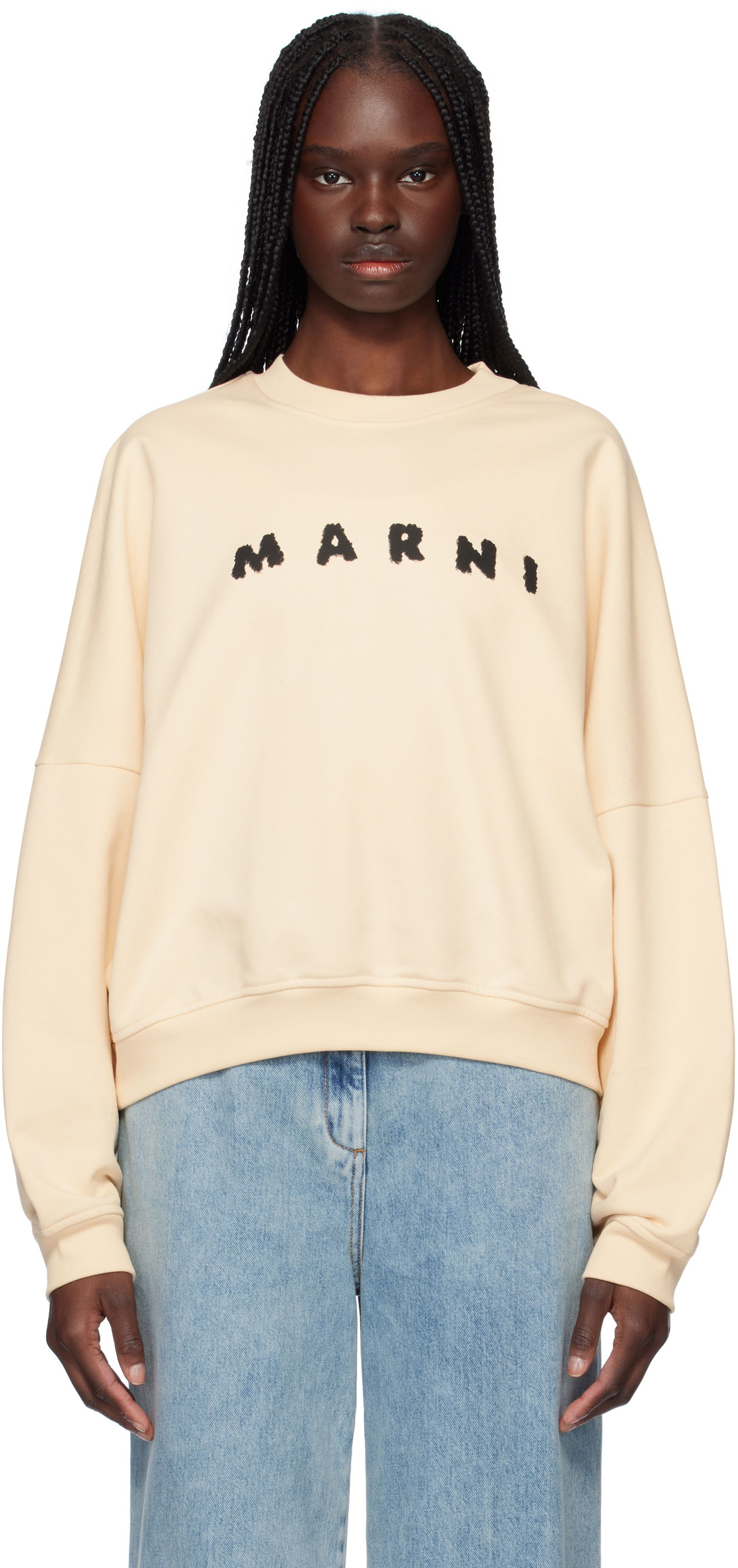 Huppari Marni Marni Crewneck Sweatshirt Beige | FLJE0185P7 USCX43, 0