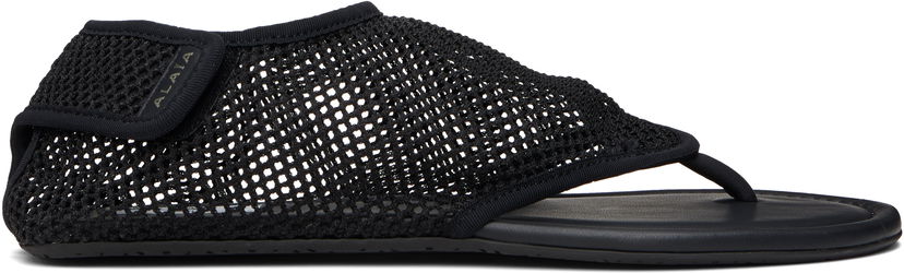 Kengänhoito Alaïa ALAÏA Thong Fishnet Sandals Musta | AA3S126TK050