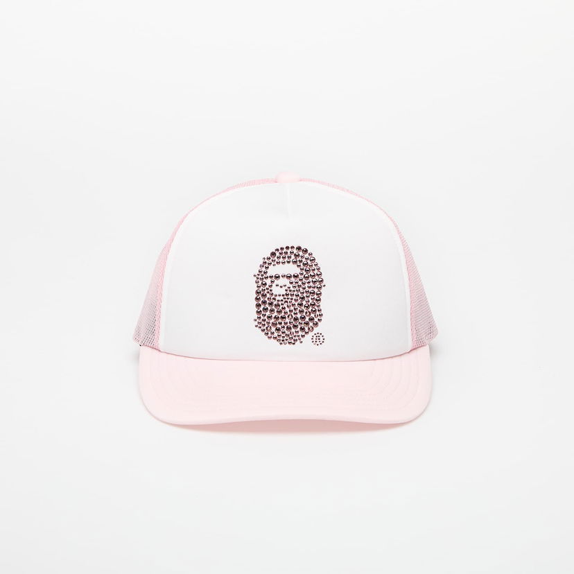 Korkki BAPE A BATHING APE Crystal Stone Ape Head Mesh Cap Vaaleanpunainen | 001CPK802002LPNK