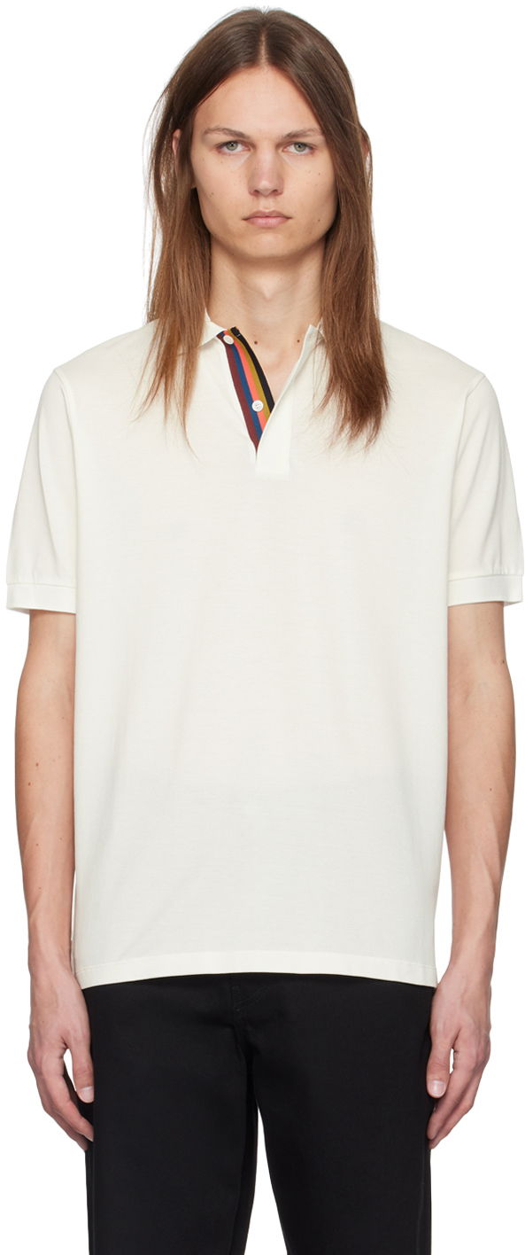 Poolopaita Paul Smith Paul Smith Artist Stripe Placket Polo Valkoinen | M1R-698PP-L00086-01