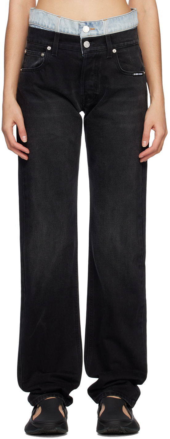 Jeans VETEMENTS VTMNTS Double Waist Jeans Musta | VL16PA400B