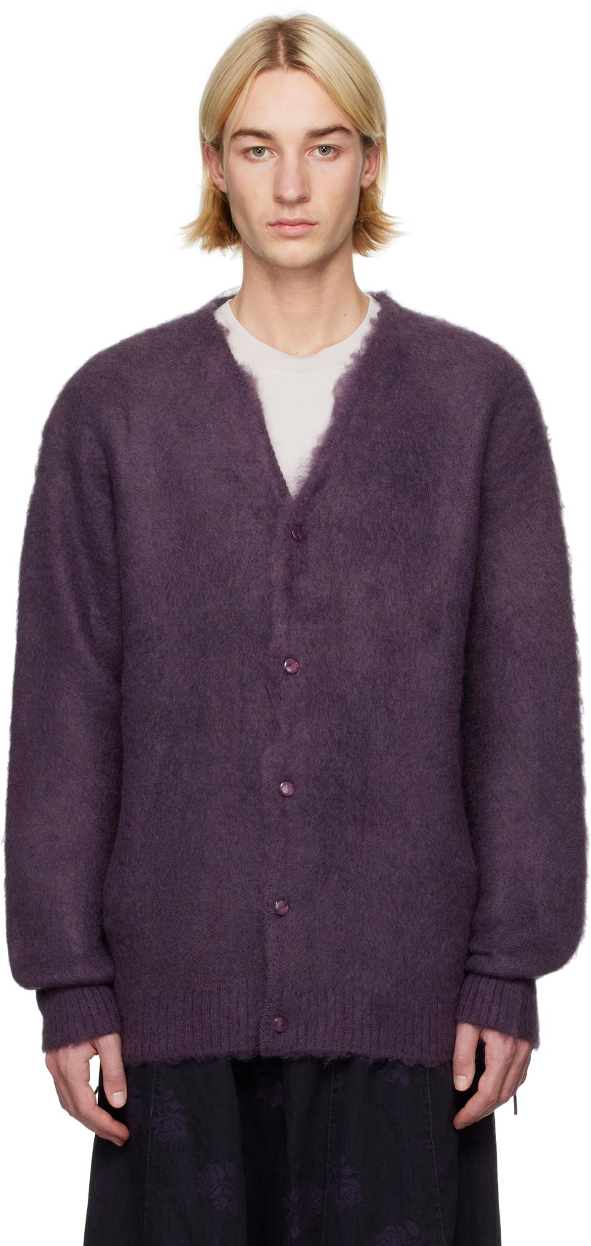 Villapaita Needles Mohair Cardigan Violetti | PU314