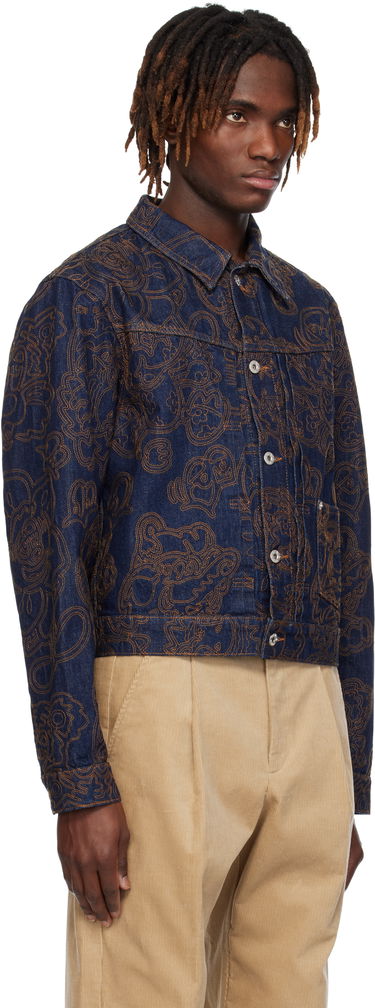 Takki KENZO Kenzo Paris VERDY Edition Embroidered Denim Trucker Jacket Sininen | FF55DV3096V1, 1