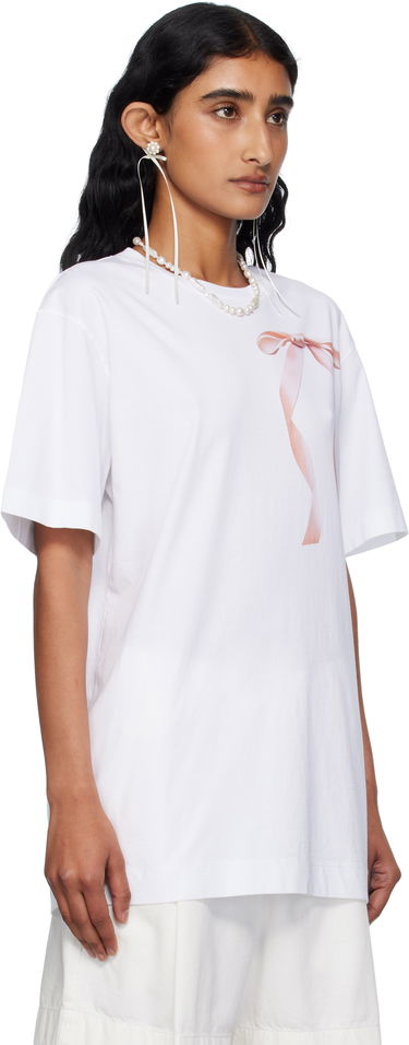 T-paita Simone Rocha Simone Rocha Ribbon Bow Tail T-shirt Valkoinen | 5195P55-W 0569, 4