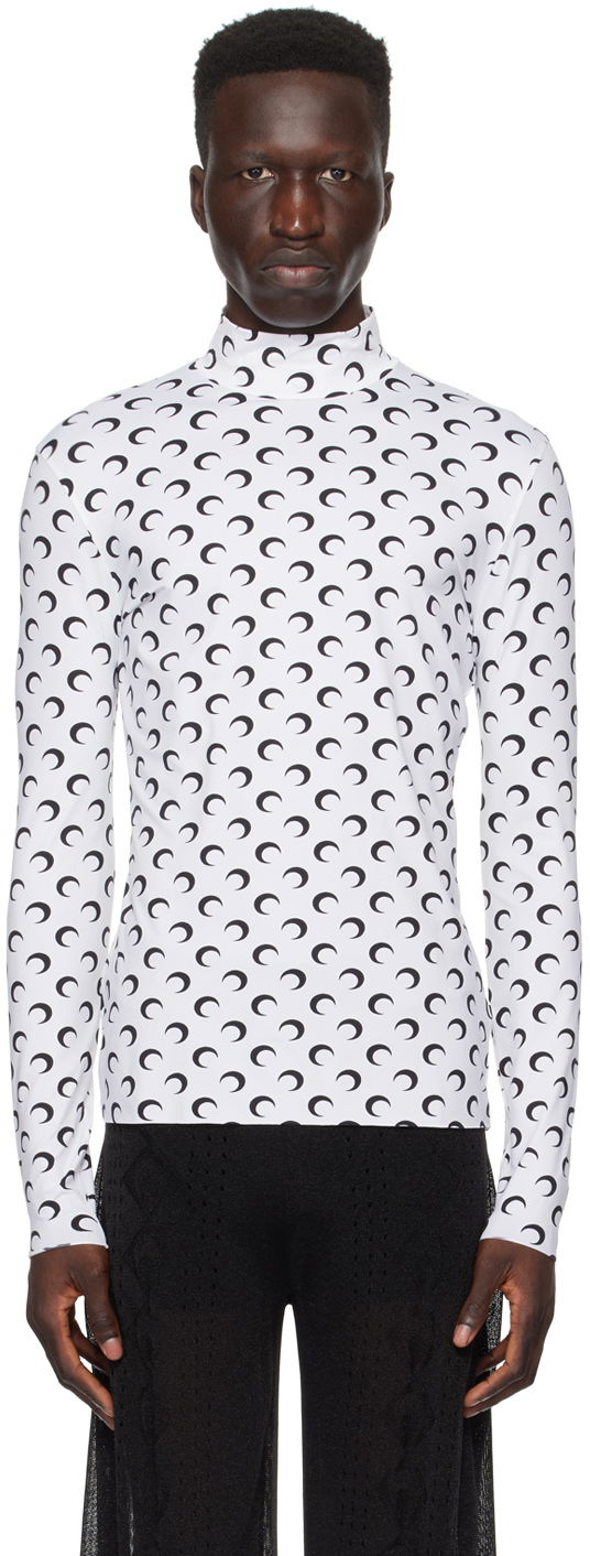 Villapaita Marine Serre All Over Moon Turtleneck Valkoinen | MTS002 CJER0001