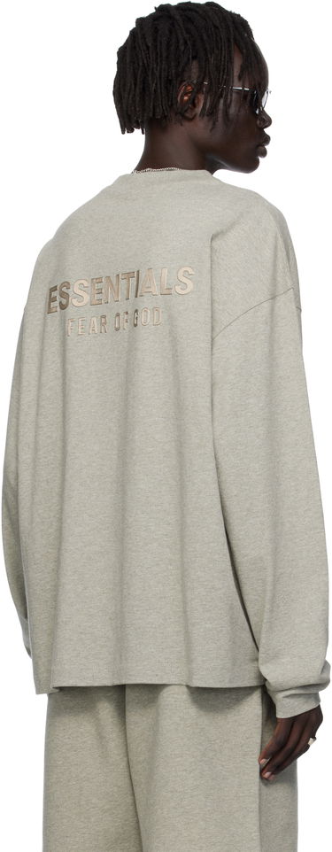 T-paita Fear of God ESSENTIALS Classic Fit Long Sleeve Tee Harmaa | 125SP254205F, 2