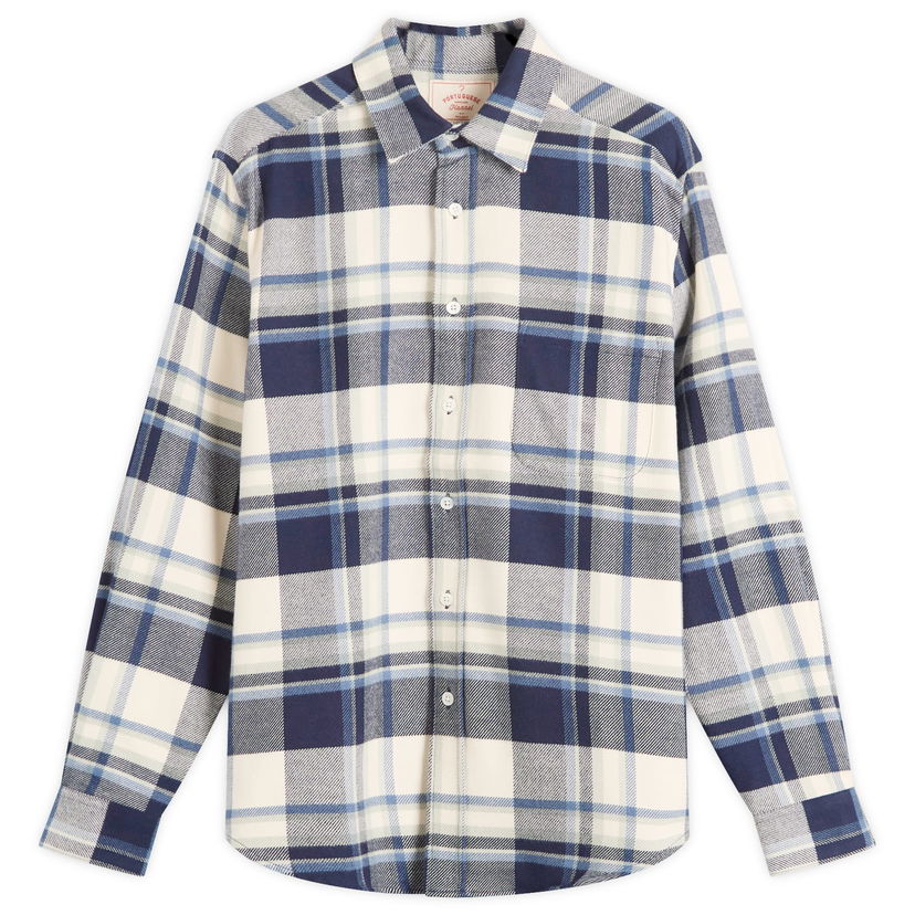 Paita Portuguese Flannel Portuguese Flannel Men's Beck Check Flannel Shirt, S Sininen | AW25010-NBW