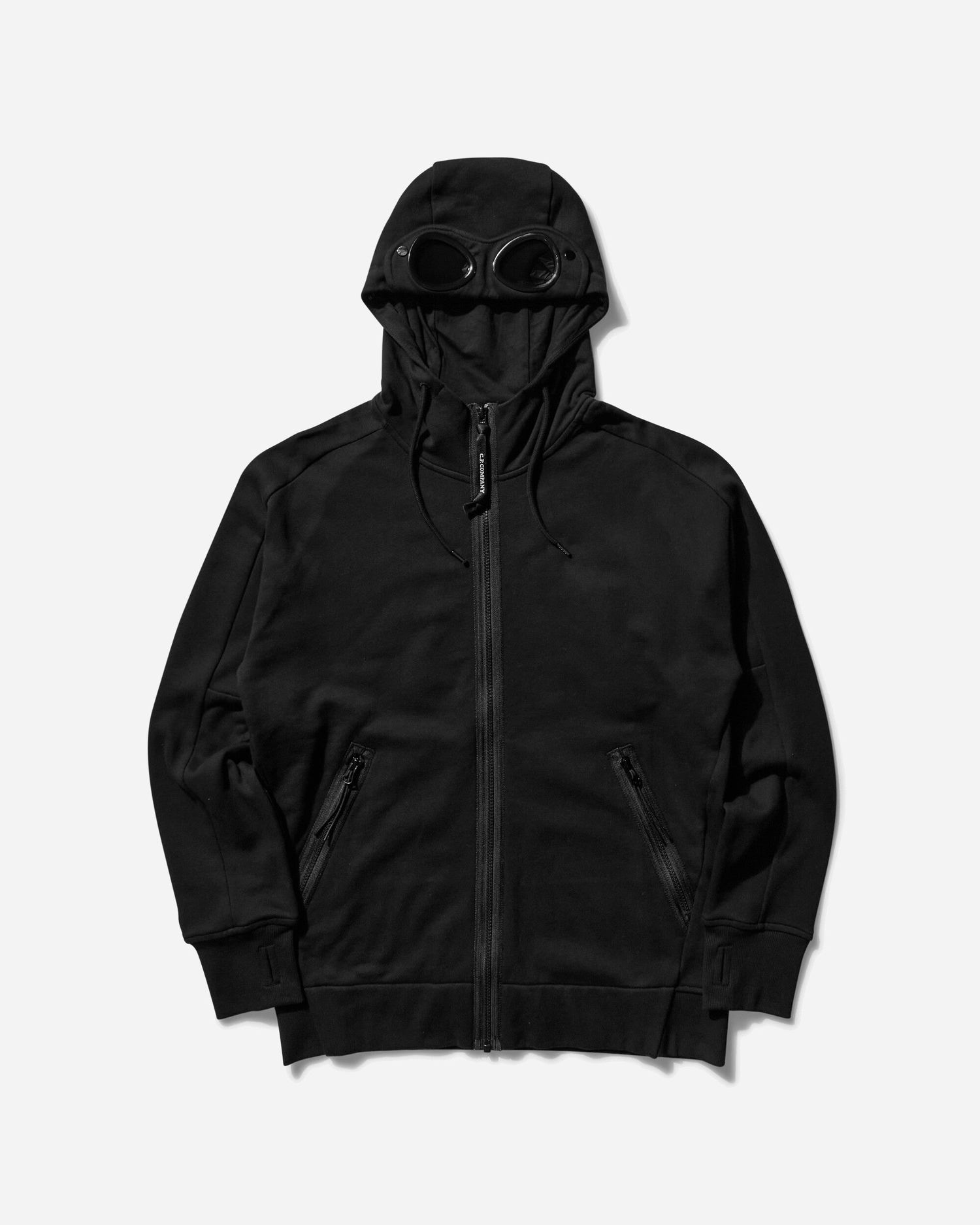 Huppari C.P. Company Diagonal Raised Fleece Goggle Hoodie Musta | 18CMSS028A-005086W 999, 1