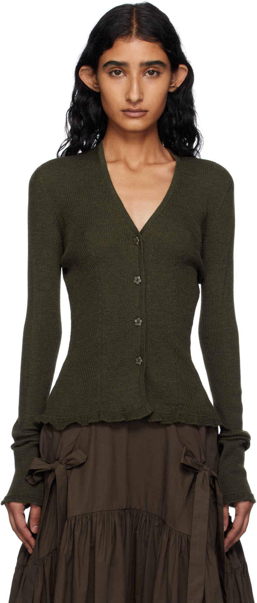 Villapaita Cecilie Bahnsen Cecilie Bahnsen Bessie Knit Cardigan Vihreä | 2.25KNI52003 BESSIE CARDIGAN
