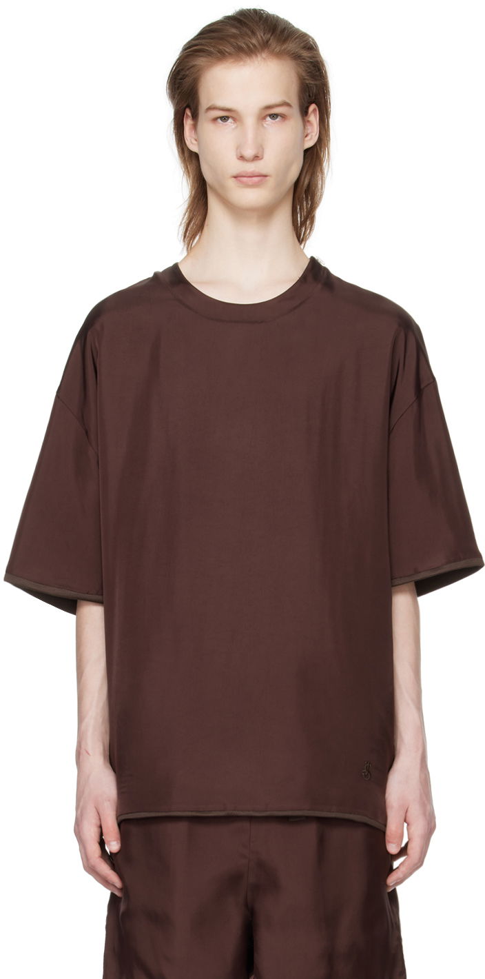 T-paita Jil Sander Reversible T-Shirt Burgundia | J22GC0164_JTN323