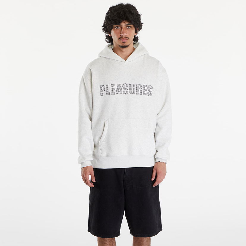 Huppari Pleasures Rhinestone Impact Hoodie Light Heather Grey Valkoinen | P24SU003 GREY