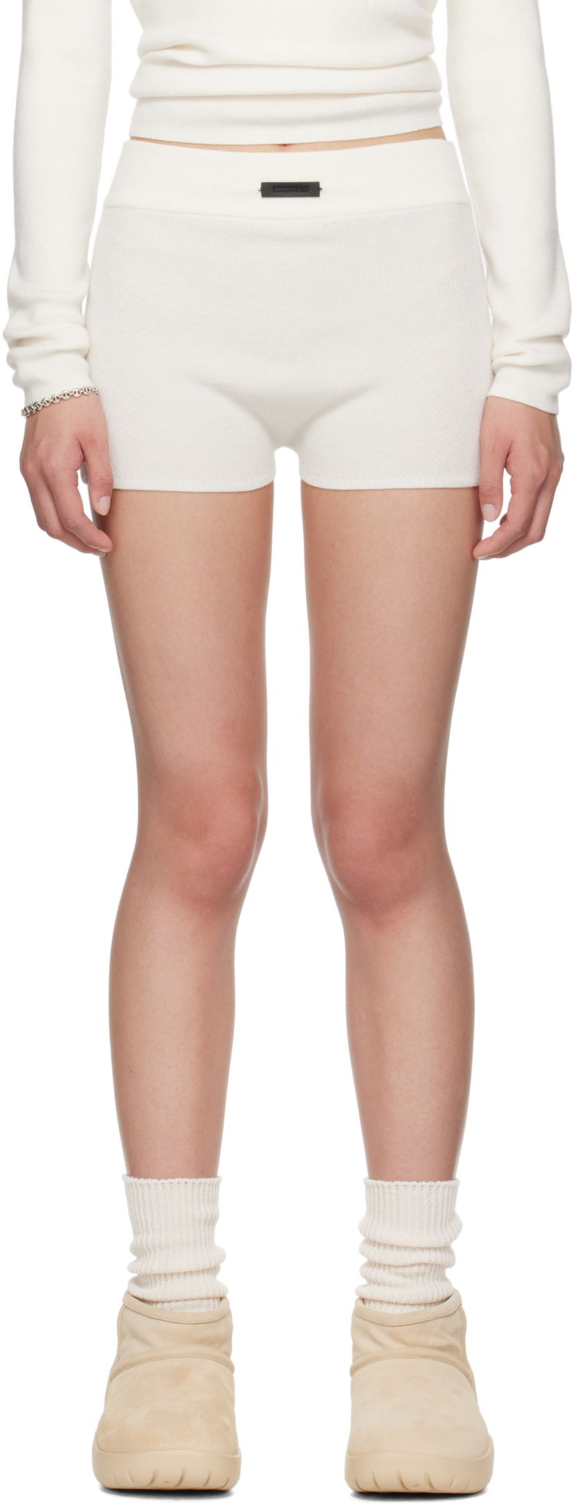Nyrkkeilijät Fear of God Fear of God ESSENTIALS Soft Rib Knit Boxer Shorts Valkoinen | 192SP257704FW