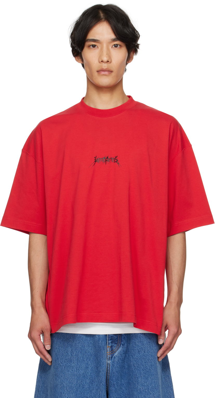 T-paita VETEMENTS VETEMENTS Metal Logo Regular Fit T-Shirt Punainen | UH76TR600R