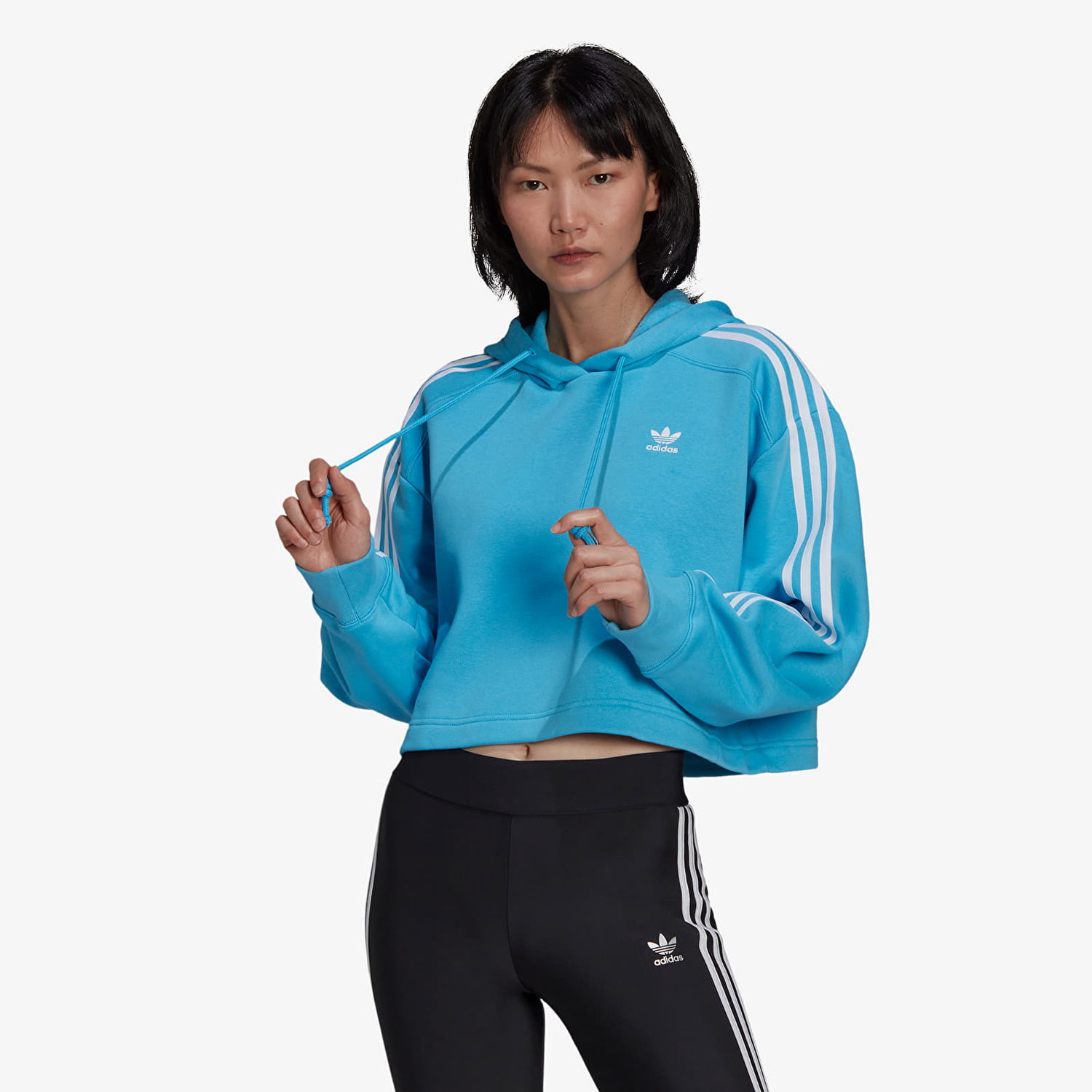 Huppari adidas Originals Adicolor Classics Cropped Hoodie Sininen | HC2014, 0