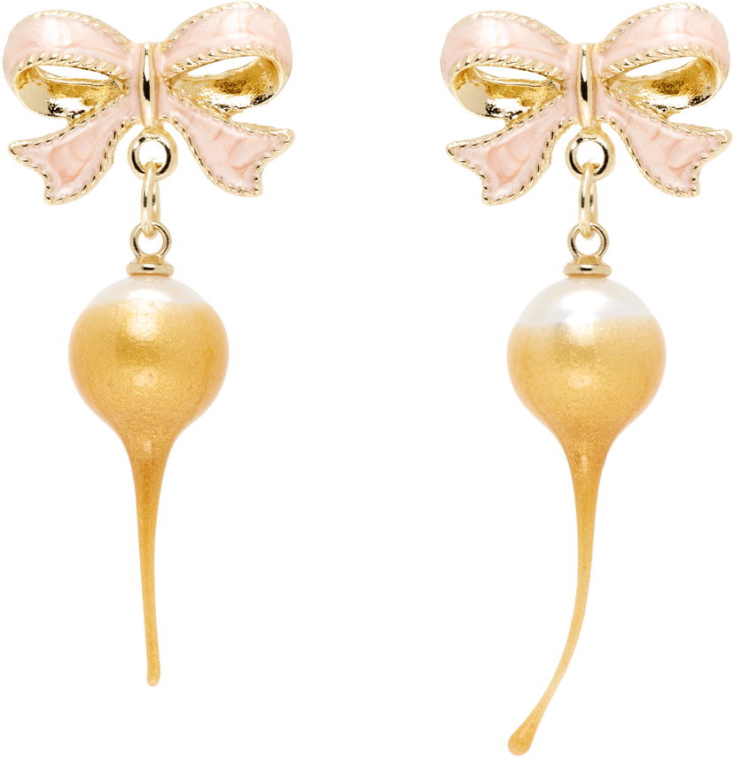 Korvakorut Ottolinger Ottolinger Bow Pearl Drop Earrings Vaaleanpunainen | 12590062501