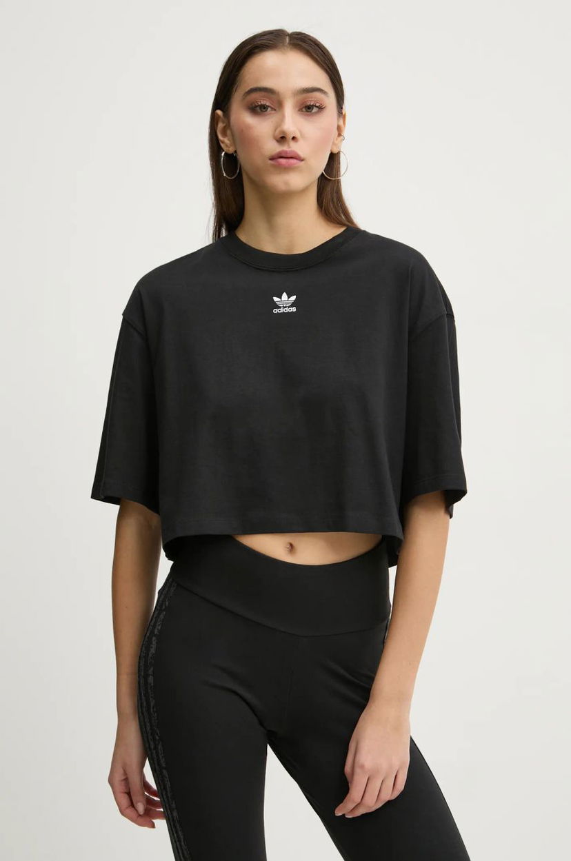 Crop top adidas Originals Essentials Cropped T-Shirt Musta | IW5706