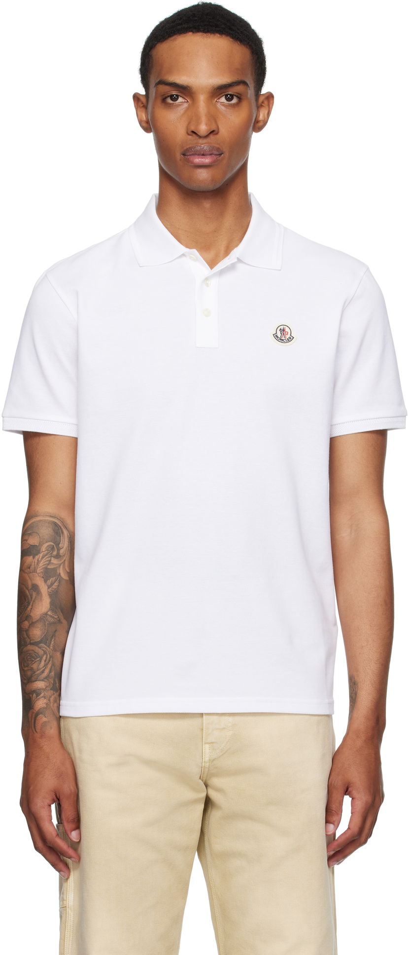 Poolopaita Moncler Moncler Logo Patch Cotton Piquet Polo Valkoinen | K20918A0001484556