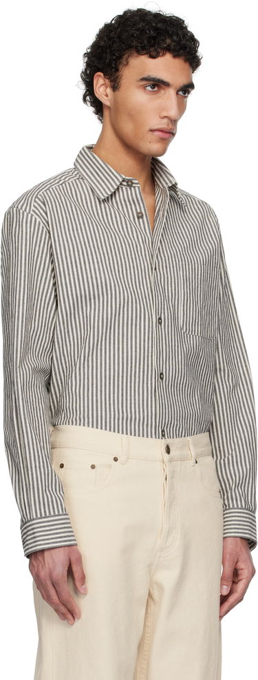 Paita A.P.C. A.P.C. Malo Striped Overshirt Beige | COHGG-H32023, 1