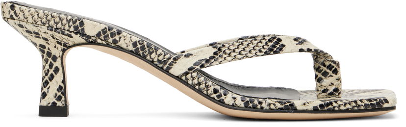 Asusteet Aeyde Aeyde Wilma Leather Toe-Post Heeled Sandals Beige | A11-HS-LESS55CI72-SS25-100-043