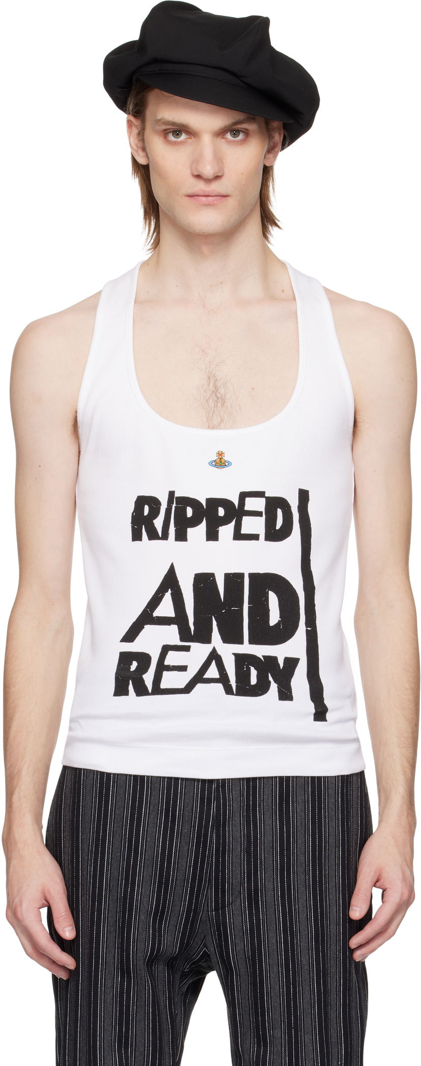 Tankkitoppi Vivienne Westwood Vivienne Westwood 'Ripped & Ready' Tank Top Valkoinen | 2G010007-J009C-