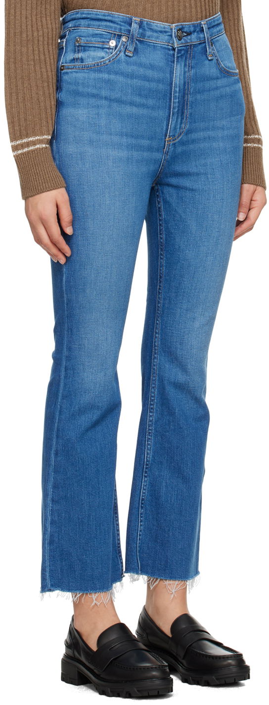 Jeans rag & bone Casey High-Rise Frayed Flare Jeans Sininen | WDD23F2917C2C1, 1