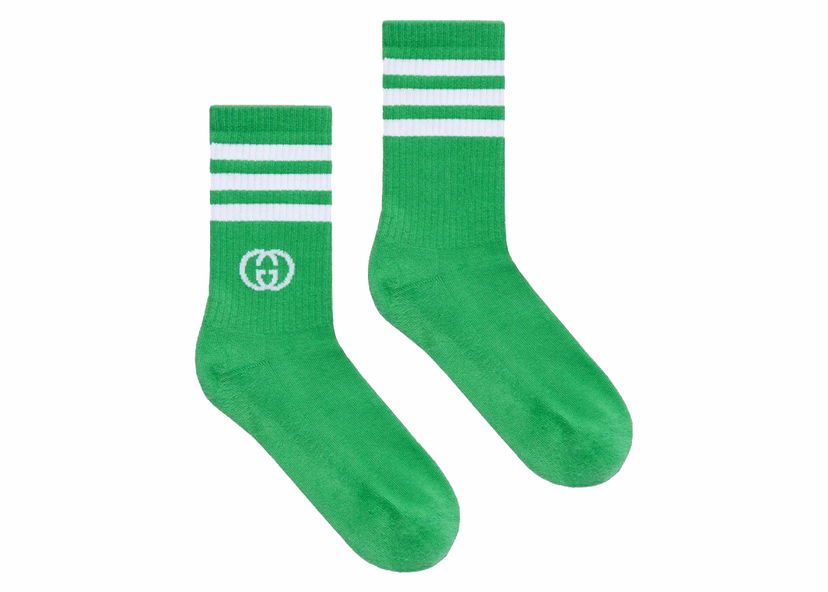 Sukat Gucci adidas x Ankle Socks Green/White Vihreä | 691868 4G293 3777